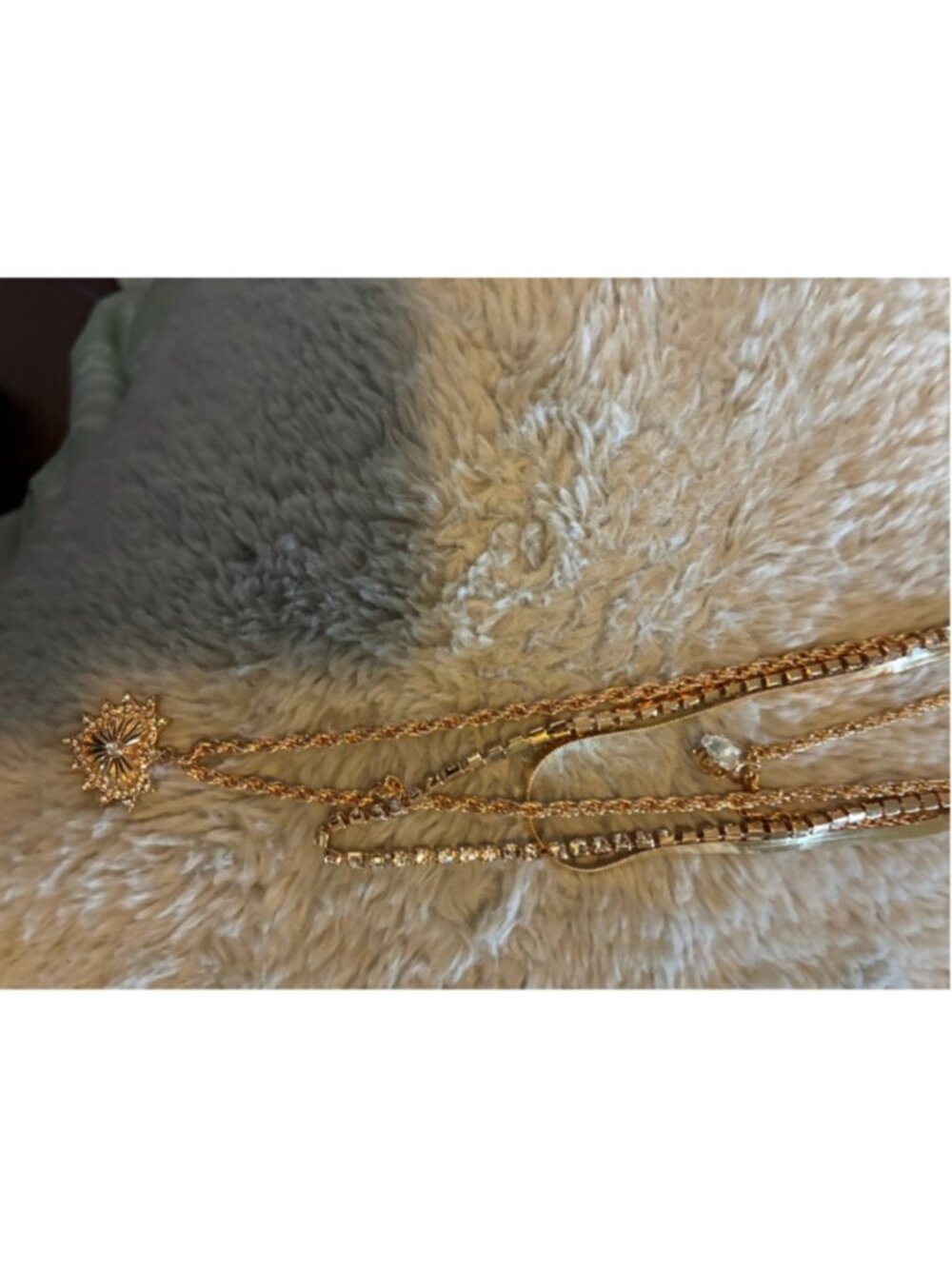 Women's paparazzi Gold Tone Layered Necklace with Clear Rhinestones, One Size - Picture 4 of 4